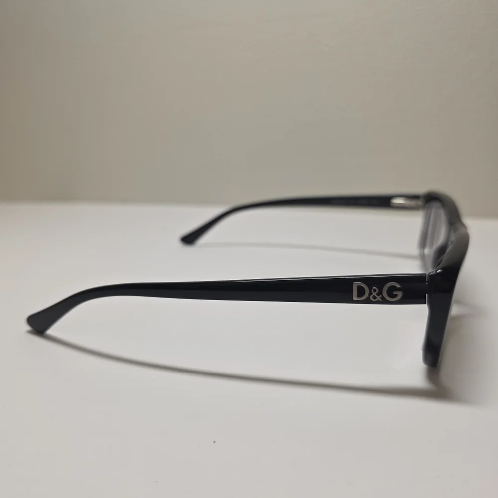 Authentic Dolce & Gabbana D&G 1107 501 Black Rectangular Eyeglass Frames Italy